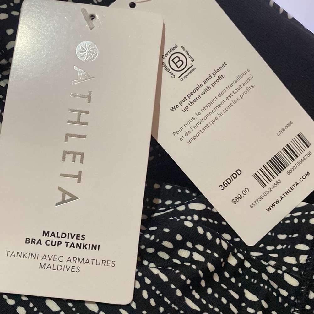 🖤 ATHLETA Maldives Tankini Top // Rice Pearls Black - Picture 5 of 11